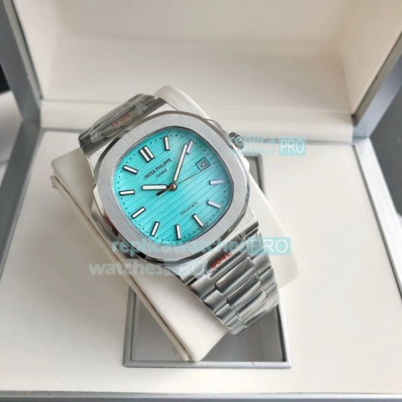 Replica Patek Philippe Tiffany Blue Nautilus 5711 Watch Stainless Steel Bracelet 40MM