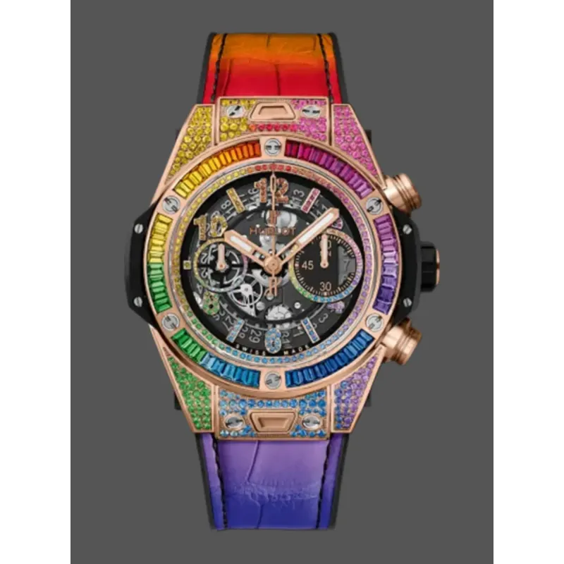 Hublot Rainbow Chronograph 411.OX.9910.LR.0999 Replica - Diamond Bezel
