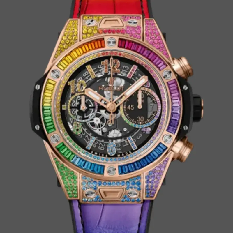 Hublot Rainbow Chronograph 411.OX.9910.LR.0999 Replica - Diamond Bezel