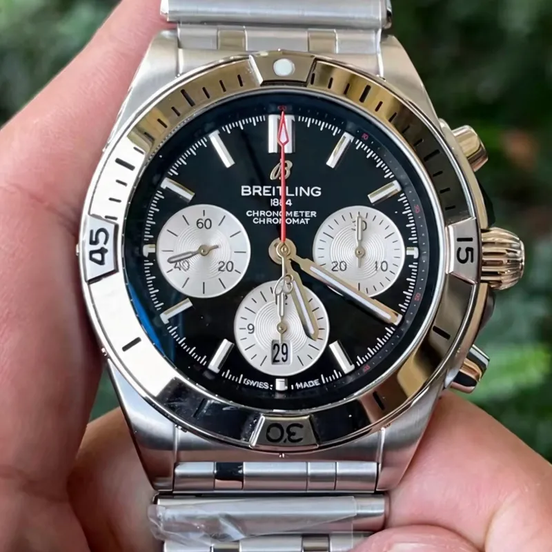 Breitling Chronomat AB0134101B1A1 Replica - Black Dial Fluted Bezel
