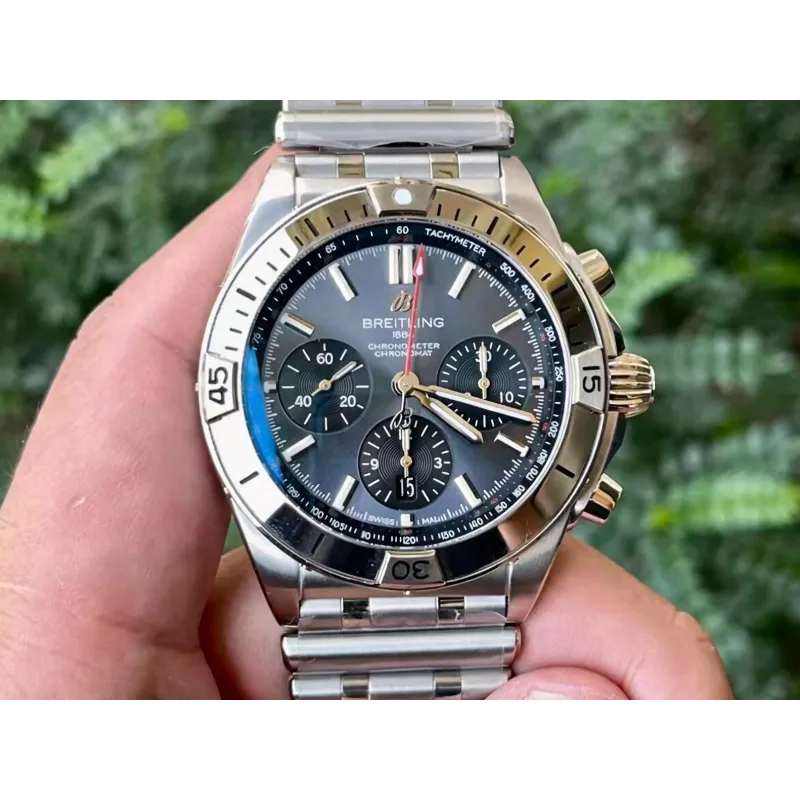 Breitling Chronomat EB0134101M1E1 Replica - Grey Dial Fluted Bezel