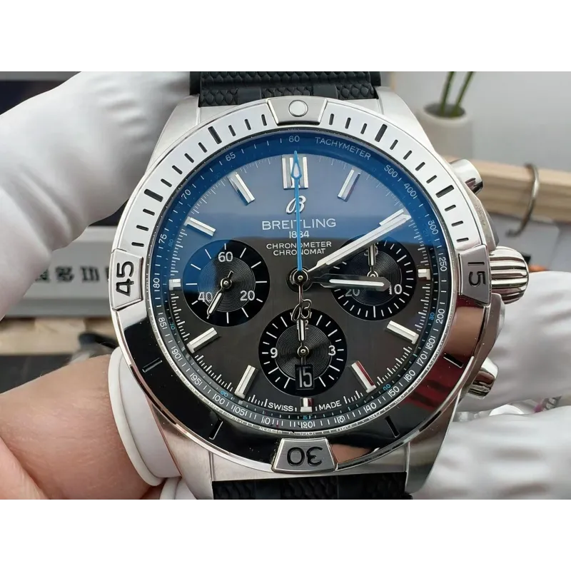 Breitling Chronomat EB0134101M1S1 Replica - Grey Dial Fluted Bezel