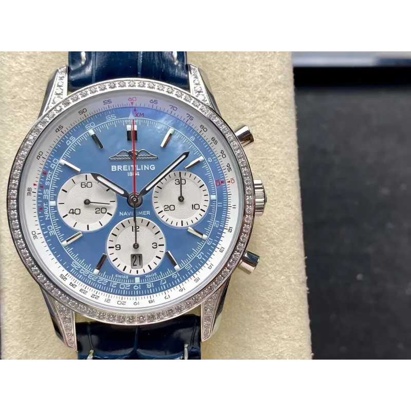 Breitling Navitimer AB01396A1C1P1 Replica - Mother-of-Pearl Dial Fluted Bezel