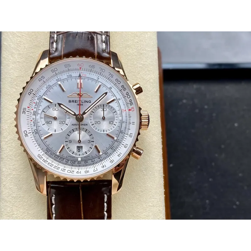 Breitling Navitimer RB0139211G1P1 Replica - Silver Dial Fluted Bezel