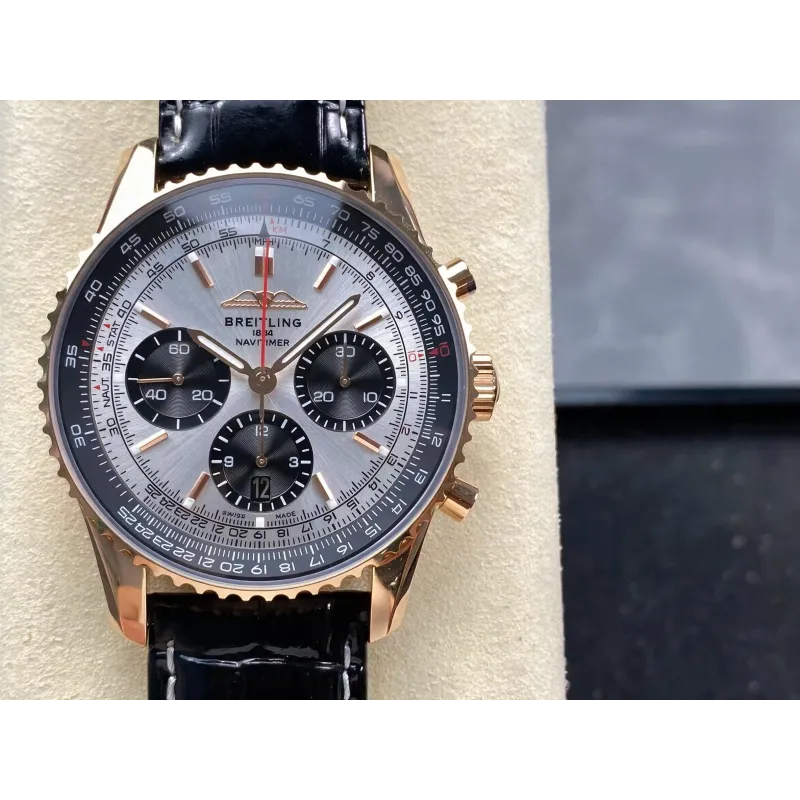 Breitling Navitimer RB0137241G1P1 Replica - Silver Dial Fluted Bezel