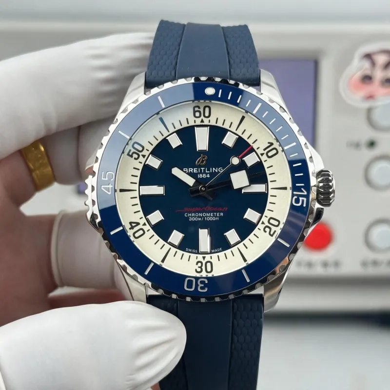 Breitling ocean Automatic 46 A17378211B1S1 Replica - Cream Dial Rubber Strap