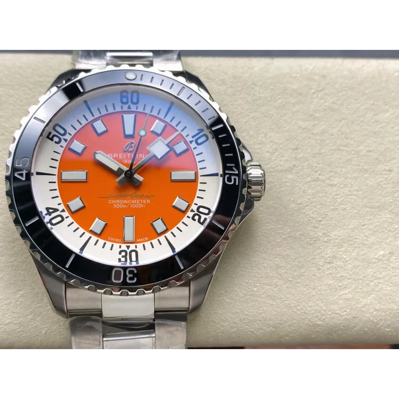Breitling ocean Automatic 42 A17376211O2A1 Replica - Orange Dial Stainless Steel