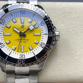 Breitling ocean A17375211I1A1 Replica - Yellow Dial Steel Link Bracelet