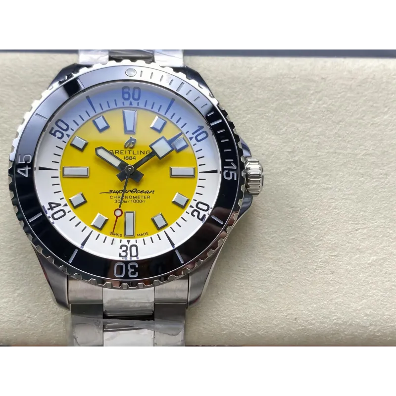 Breitling ocean A17375211I1A1 Replica - Yellow Dial Steel Link Bracelet