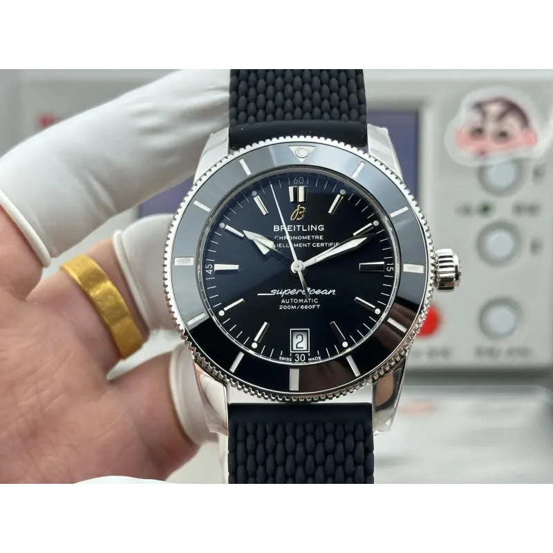 Breitling ocean Heritage AB201012 Replica - Black Dial Rubber Strap