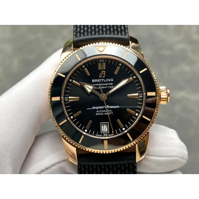 Breitling ocean RB2010121B1S1 Replica - Black Dial Fluted Bezel