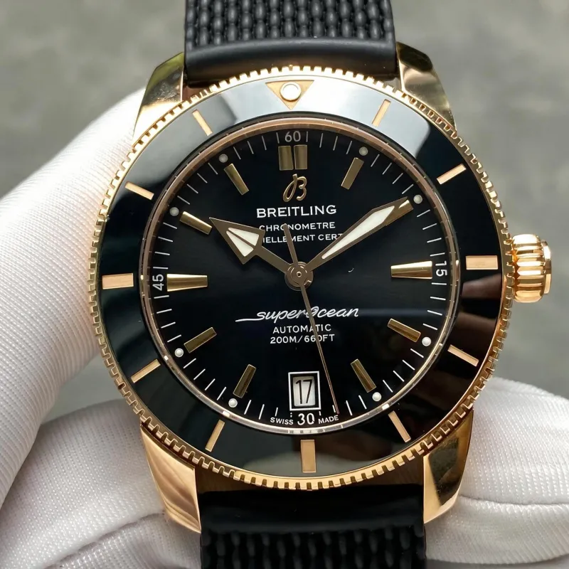Breitling ocean RB2010121B1S1 Replica - Black Dial Fluted Bezel