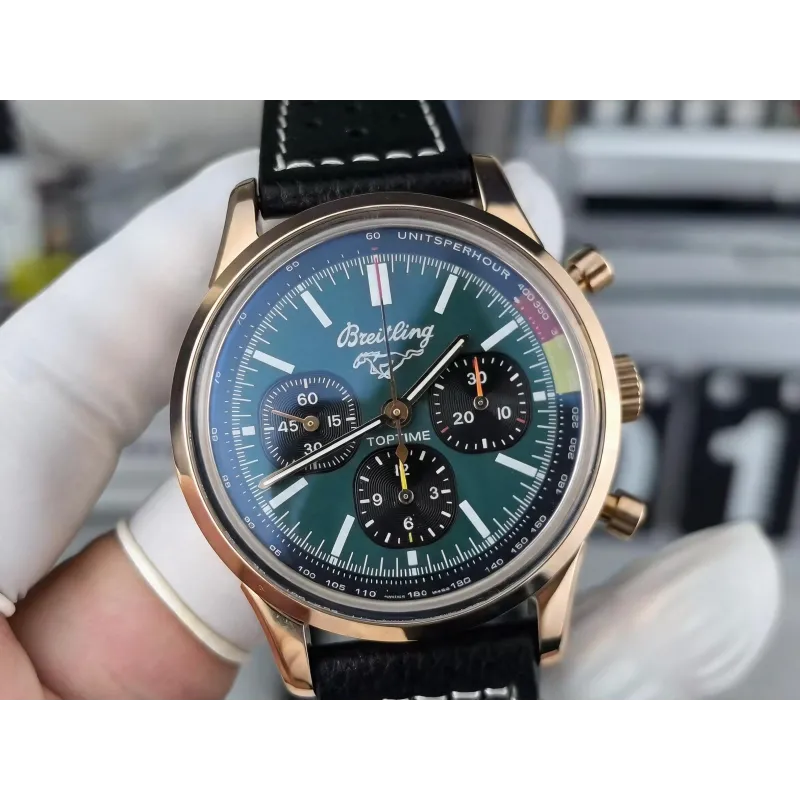 Breitling Top Time A253101A1L1X1 Replica - Green Dial Fluted Bezel