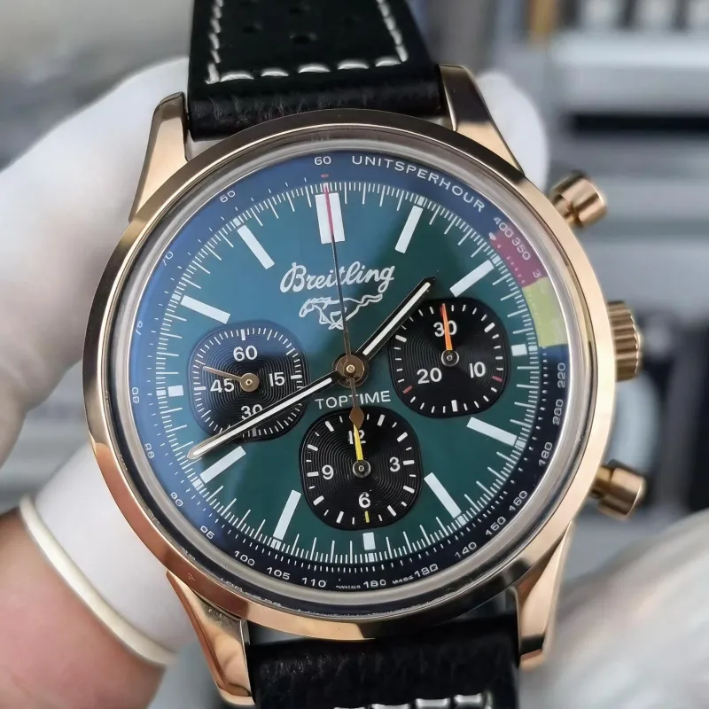 Breitling Top Time A253101A1L1X1 Replica - Green Dial Fluted Bezel