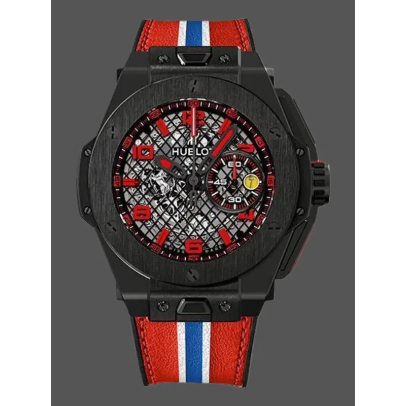 Hublot Big Bang Ferrari 401.CX.1123.VR Replica - Leather Strap Carbon Fiber