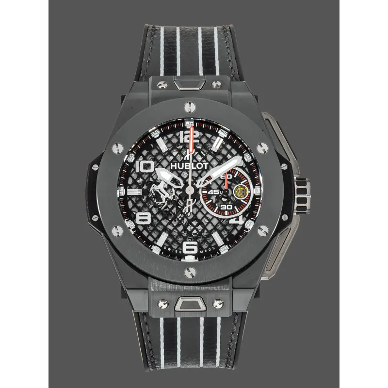 Hublot Big Bang Ferrari 401.FX.1123.VR Replica - Leather Strap Ceramic