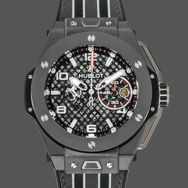 Hublot Big Bang Ferrari 401.FX.1123.VR Replica - Leather Strap Ceramic