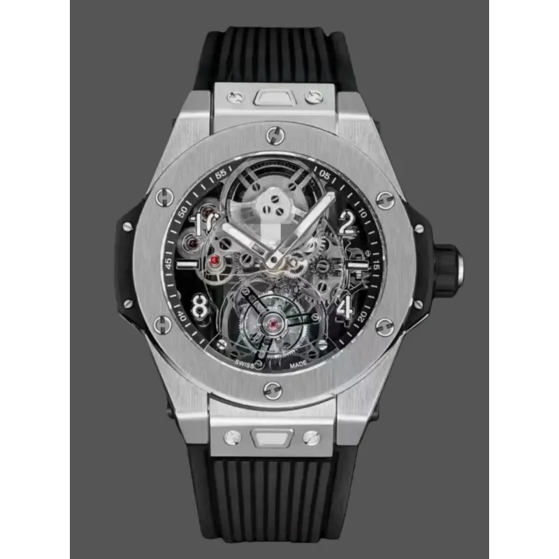 Hublot Big Bang Tourbillon BB-TB-45-SK Replica - Rubber Strap Stainless Steel