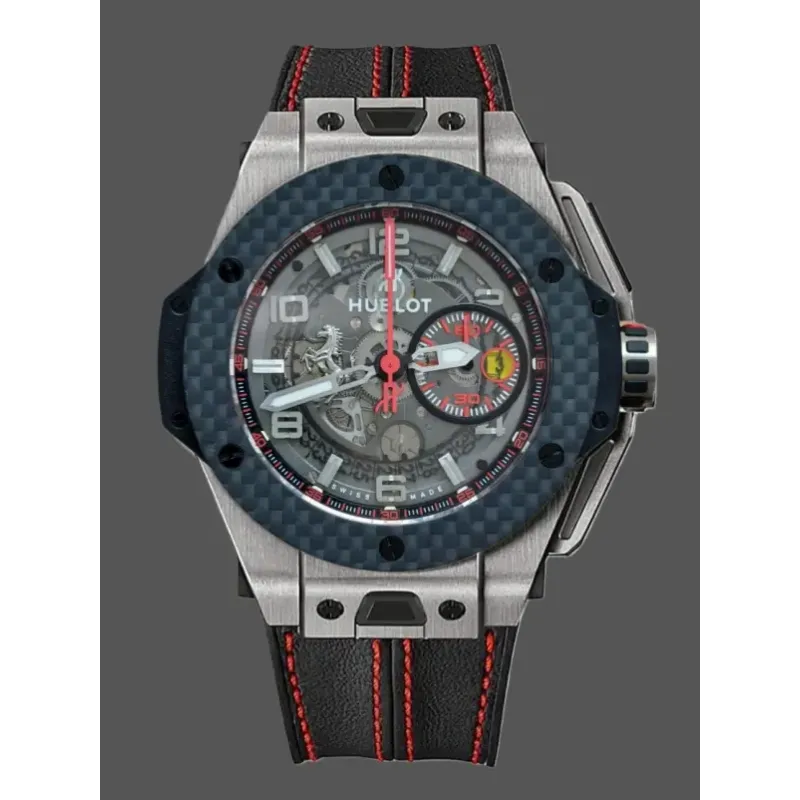 Hublot Big Bang Ferrari 401.NX.0123.VR Replica - Leather Strap Titanium