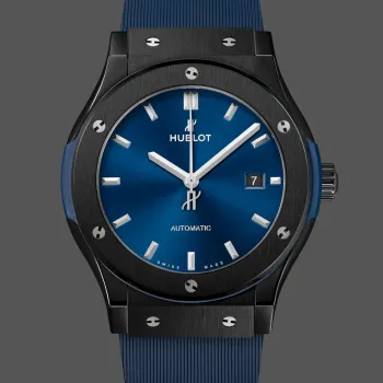 Hublot Classic Fusion Ceramic 542.CM.7170.RX Replica - Blue Dial Rubber Strap