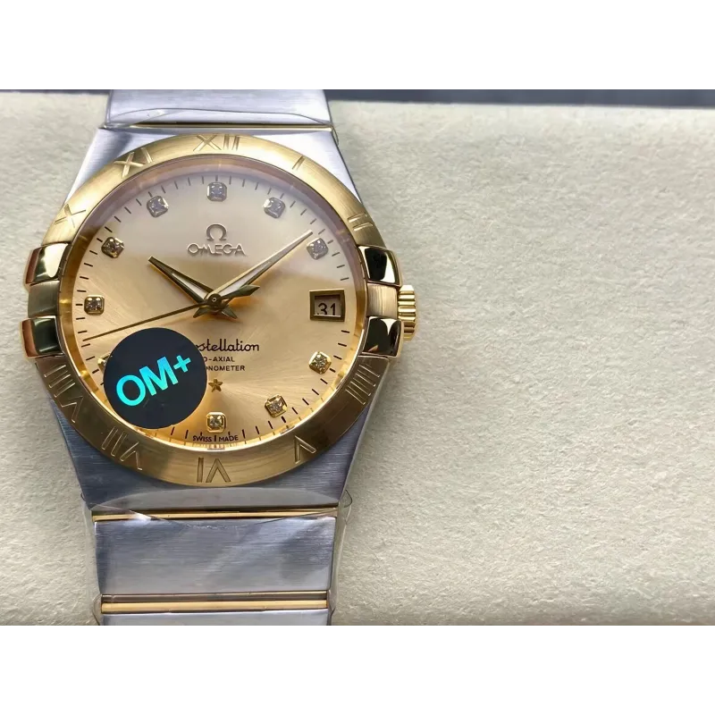 Omega Constellation 123.20.38.21.58.001 Replica - Champagne Dial Stainless Steel
