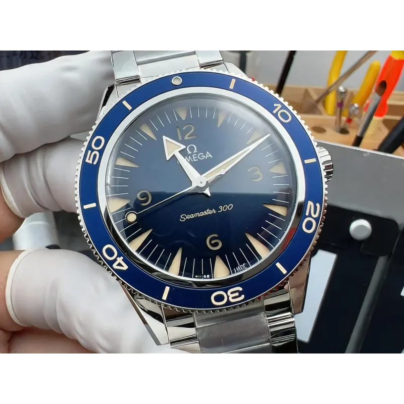Omega Seamaster 234.30.41.21.03.001 Replica - Blue Dial Fluted Bezel