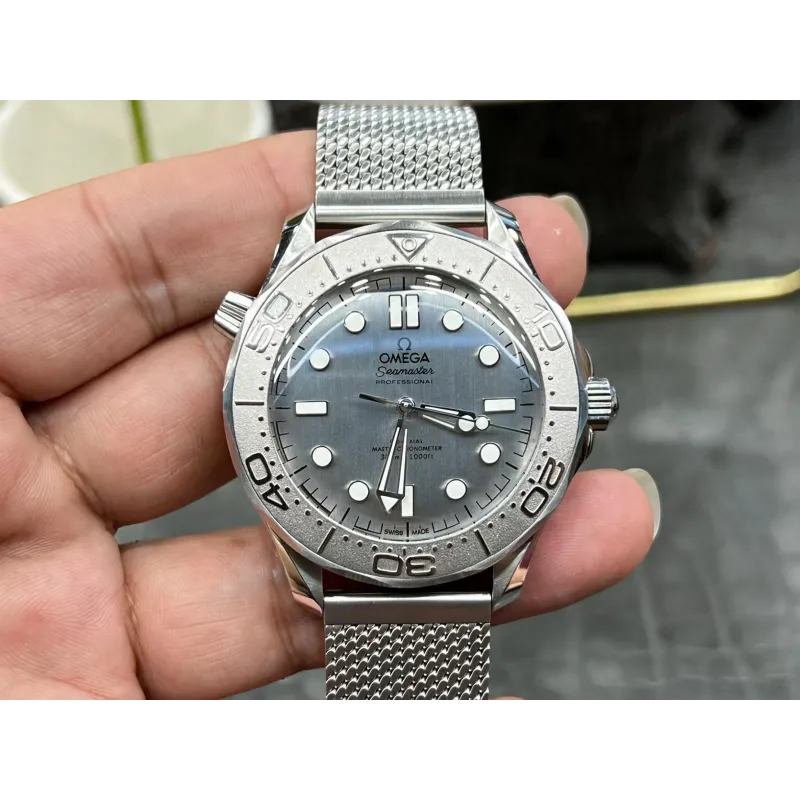 Omega Seamaster 210.30.42.20.06.002 Replica - Grey Dial Fluted Bezel