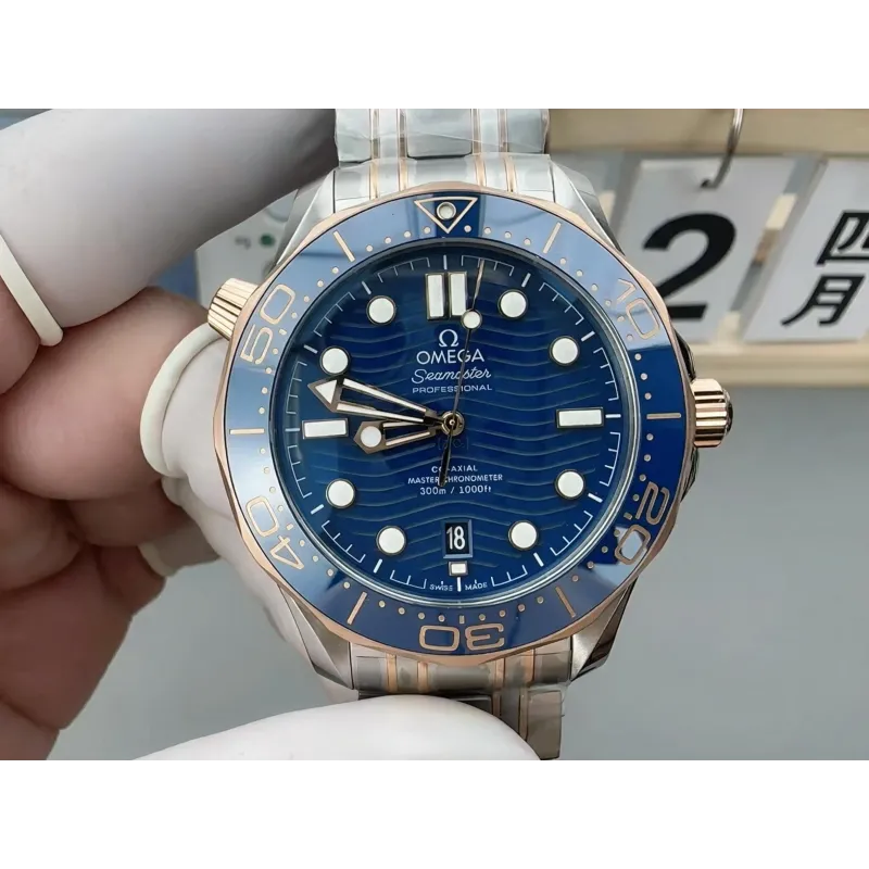 Omega Seamaster 210.20.42.20.03.002 Replica - Blue Dial Fluted Bezel