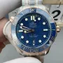 Omega Seamaster 210.20.42.20.03.002 Replica - Blue Dial Fluted Bezel