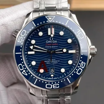 Omega Seamaster 210.30.42.20.03.001 Replica - Blue Dial Fluted Bezel
