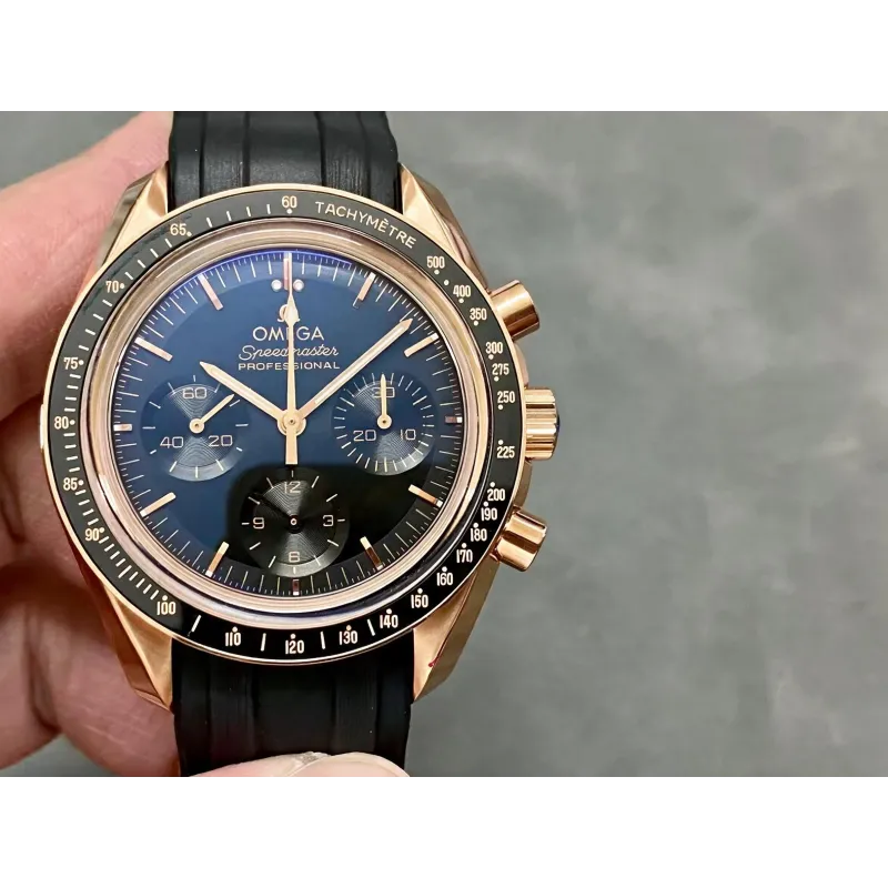 Omega Speedmaster 310.63.42.50.01.001 (RUBBER STRAP) Replica - Black Dial