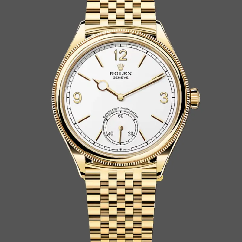 Rolex Perpetual 1908 52508 Replica - White Dial Fluted Bezel