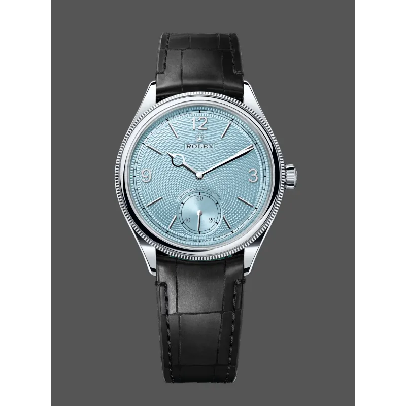 Rolex 1908 52506 Replica - Ice Blue Dial Fluted Bezel