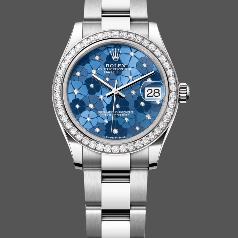 Rolex Datejust Women's 278384RBR Replica - Blue Dial Diamond Bezel