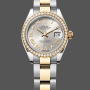 Rolex Datejust s Unisex 126283RBR Replica - Silver Dial Diamond Bezel
