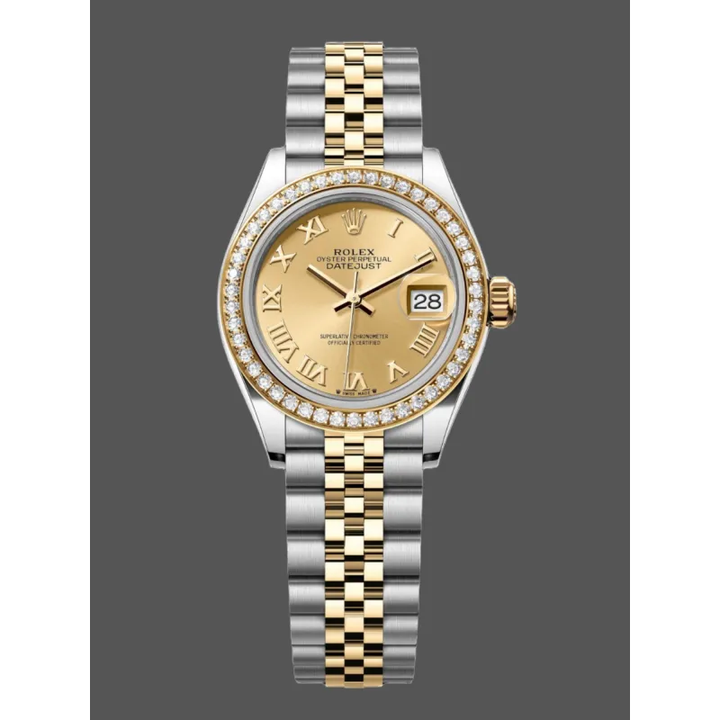 Rolex Datejust Women's 279383RBR Replica - Champagne Dial Diamond Bezel