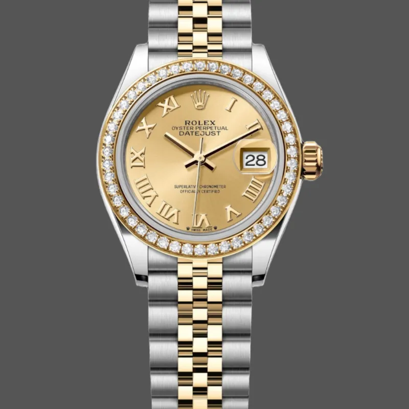 Rolex Datejust Women's 279383RBR Replica - Champagne Dial Diamond Bezel
