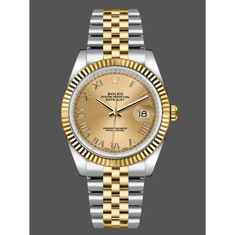 Rolex Datejust Unisex 116233 0147 Replica - Champagne Dial Fluted Bezel