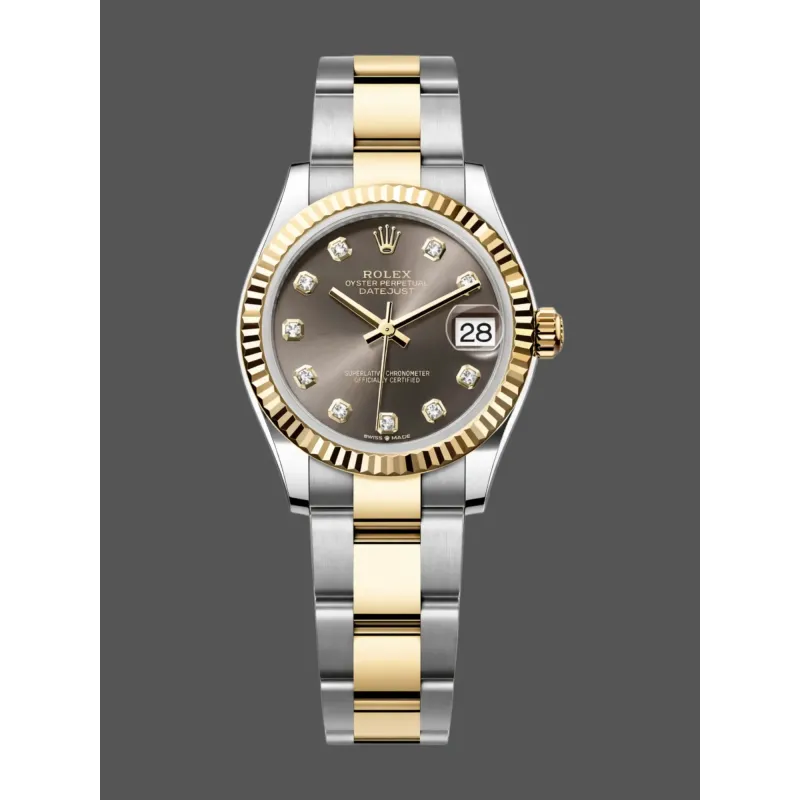 Rolex Datejust 31 Unisex 278273 Replica - Grey Dial Fluted Bezel