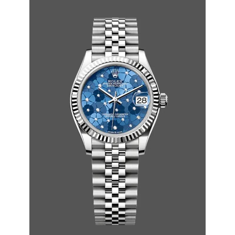 Rolex Datejust 31 Women's 278274 Replica - Blue Dial Fluted Bezel