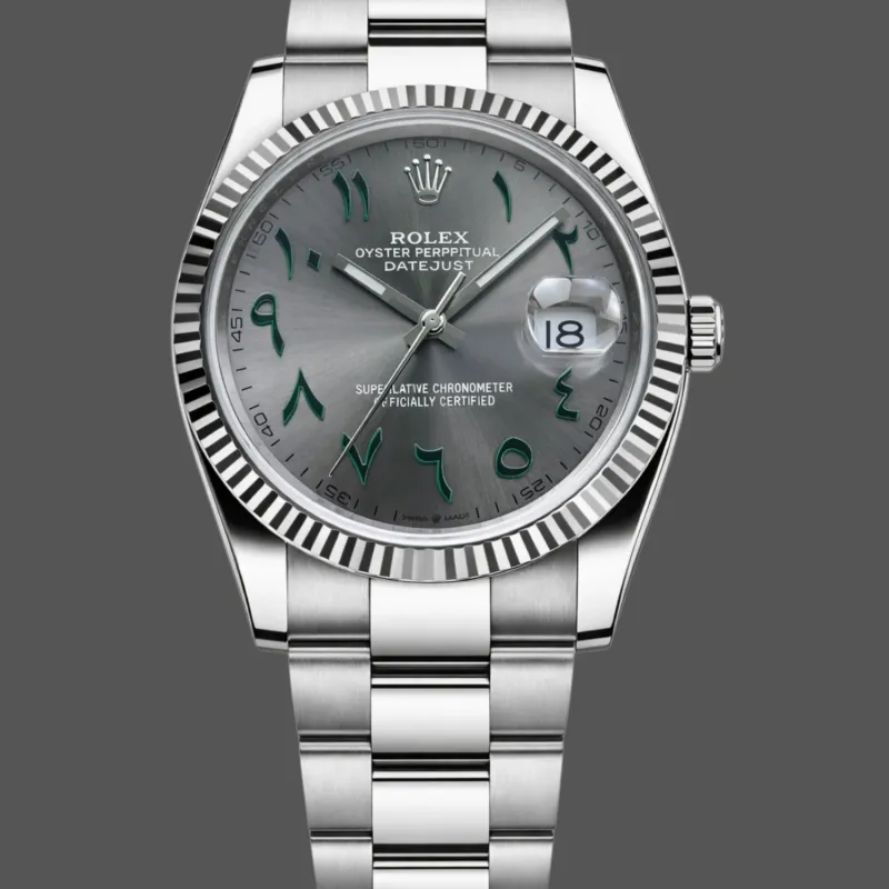 Rolex Datejust Unisex 126234 Replica - Grey Dial Fluted Bezel