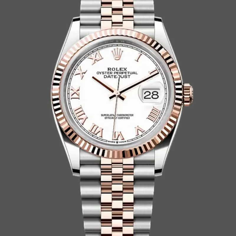 Rolex Datejust Women's 126231 Replica - White Dial Fluted Bezel