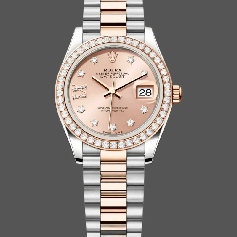 Rolex Lady-Datejust 28 Unisex 279381RBR Replica - Pink Dial Diamond Bezel