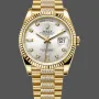 Rolex Day-Date 36 Unisex 128238 Replica - Silver Dial Fluted Bezel