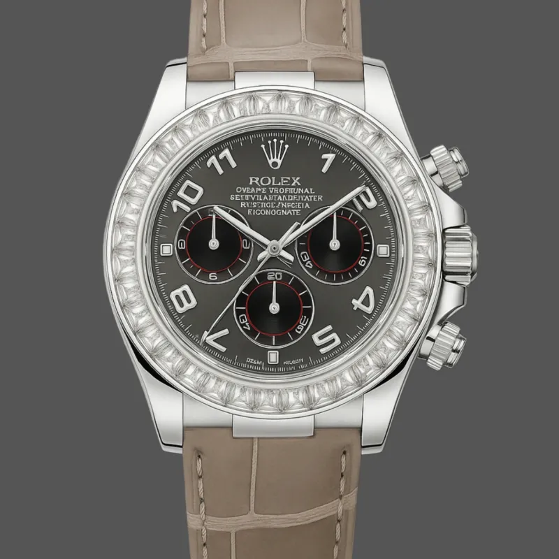 Rolex Daytona Diamond 116519 Replica - Rhodium Dial Diamond Bezel
