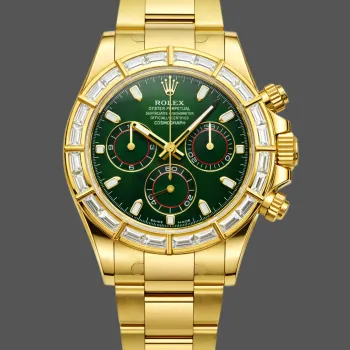Rolex Daytona 116568BR Replica - Green Dial Diamond Bezel