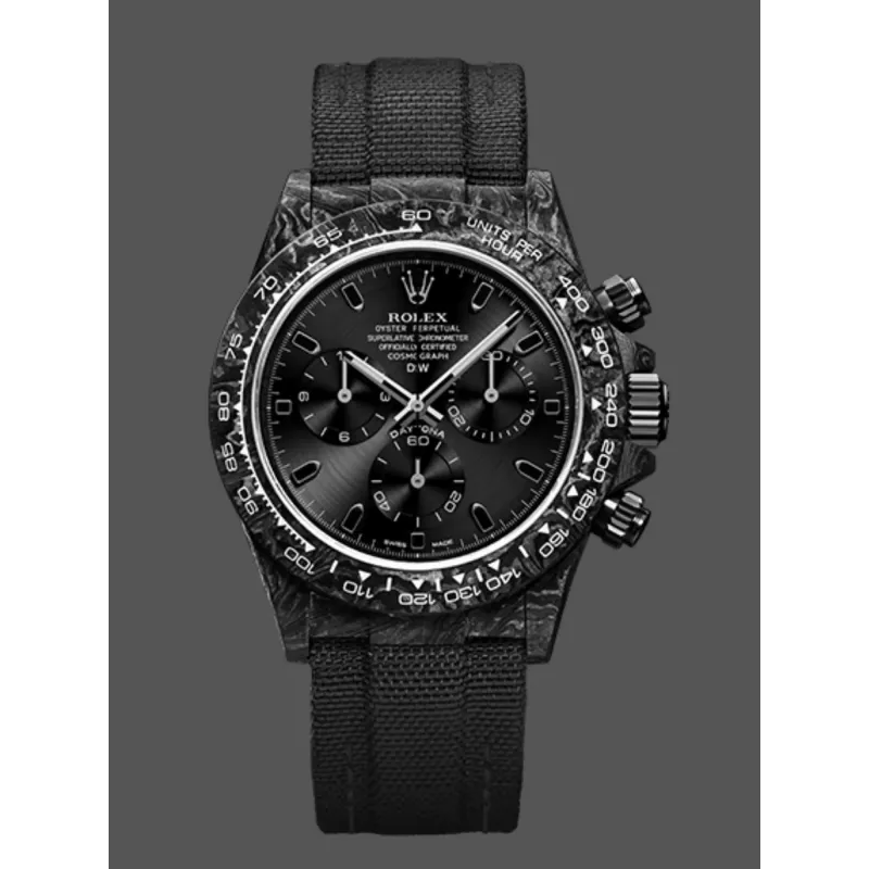 Rolex Daytona CUSTOMIZED Replica - Black Dial Carbon Fiber