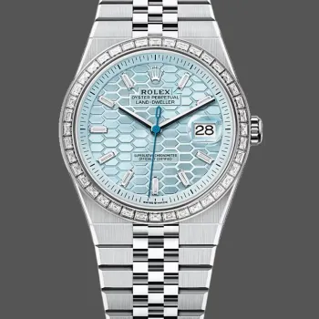Rolex Land Dweller 127386 Replica - Ice Blue Dial Diamond Bezel