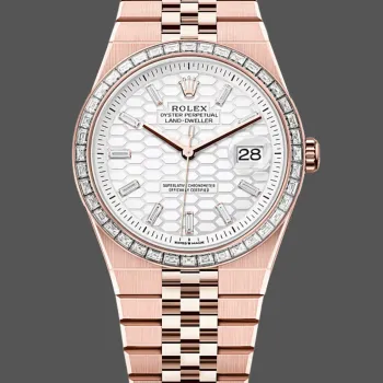 Rolex Land Dweller 127385TBR Replica - Ice White Dial Diamond Bezel