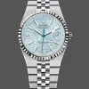 Rolex Land-Dweller 40 127336 Replica - Ice Blue Dial Fluted Bezel
